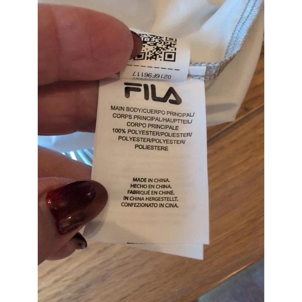 Fila‎ Sport 1/2 Zip Pullover Silver Metallic Shiny black Sz Small Women's NWT